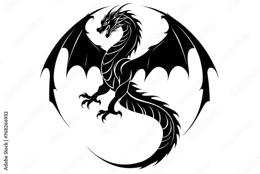 Fototapeta premium dragon tattoo, transparent PNG background