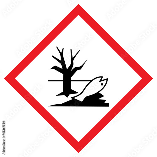 Vector graphic of environmental hazard sign indicating acute hazards to the aquatic environment