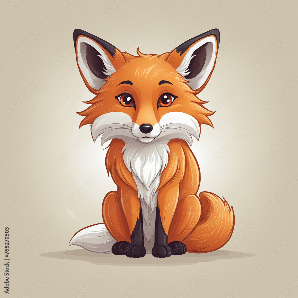 Fototapeta premium Cute Logo illustration of a 