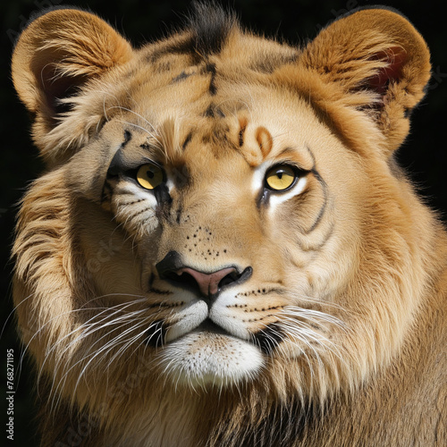 flat vector logo of big animal  Lion 