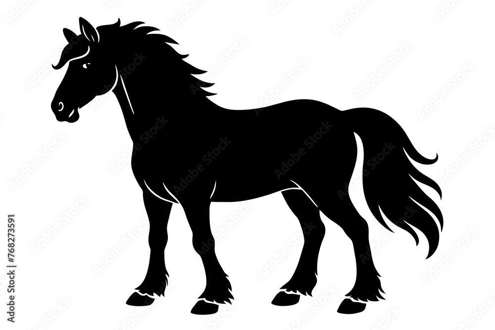 suffolk punch horse silhouette vector illustration