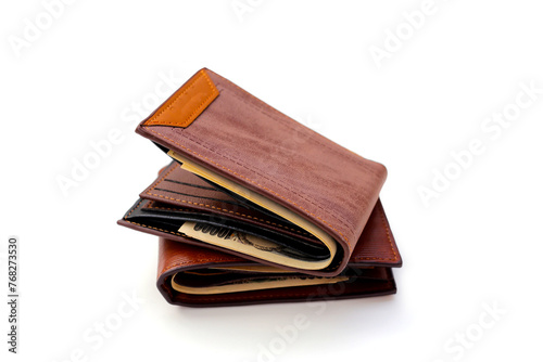Brown wallets on white background. © Bowonpat