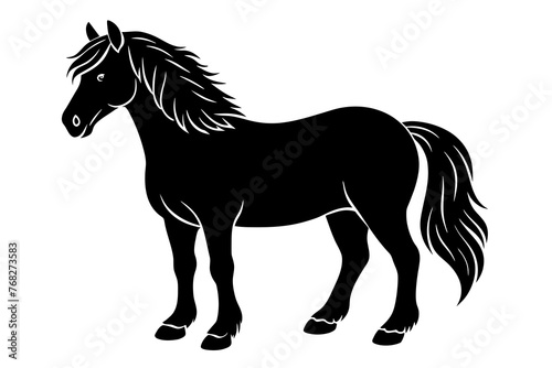 suffolk punch horse silhouette vector illustration