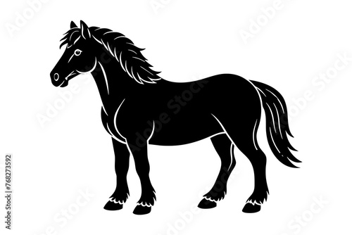 suffolk punch horse silhouette vector illustration