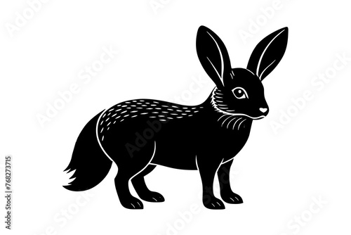 silver fox rabbit silhouette vector illustration © CreativeDesigns