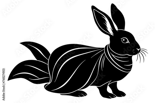 satin rabbit silhouette vector illustration