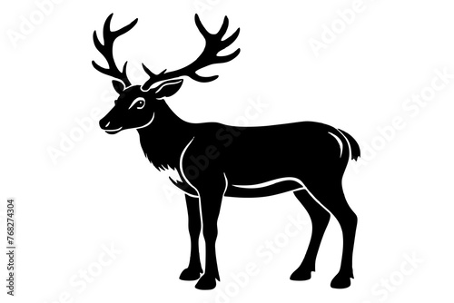 reindeer caribou silhouette vector illustration © CreativeDesigns