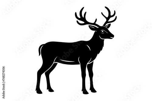 reindeer caribou silhouette vector illustration © CreativeDesigns