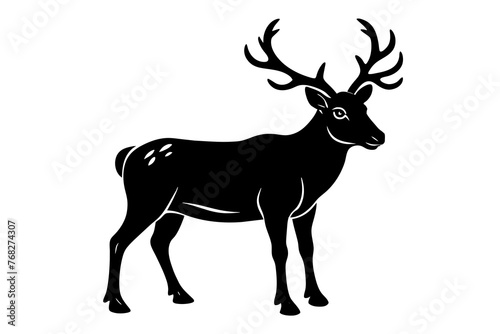 reindeer caribou silhouette vector illustration