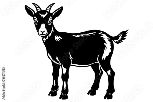 pygmy goat silhouette vector illustration © CreativeDesigns