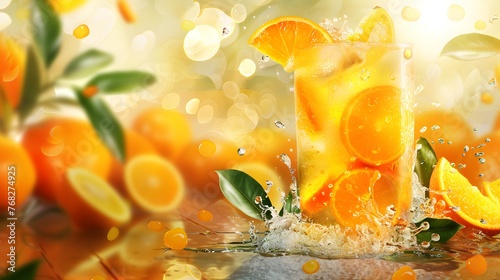 Background separation orange juice cold drink photo