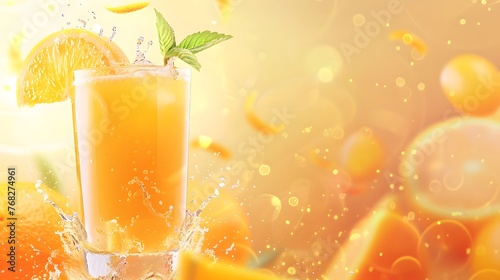 Background separation orange juice cold drink photo