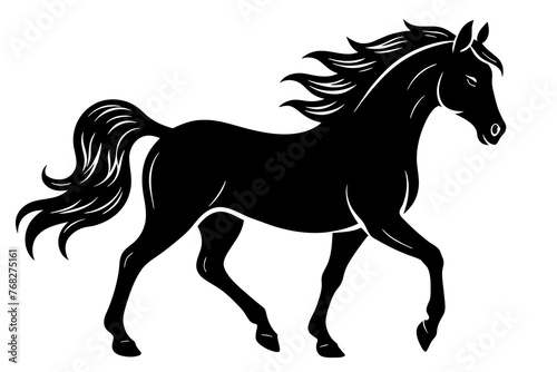 Fototapeta Naklejka Na Ścianę i Meble -  paso fino horse silhouette vector illustration