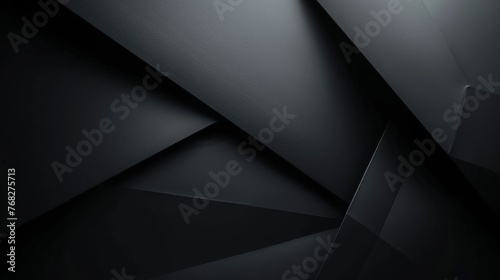 Dark angular shapes creating a mysterious abstract concept. Varying shades of darkness for a sophisticated design. photo