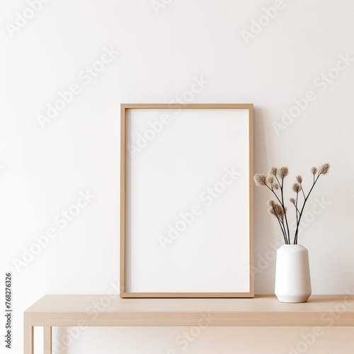 Empty frame and flower