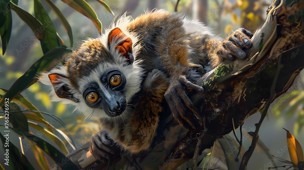 Fototapeta premium Staring lemur