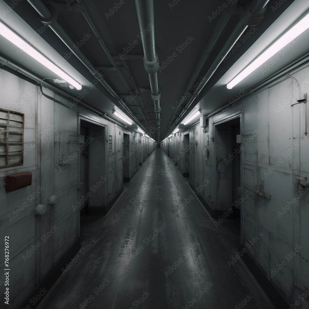 Dark room and corridor