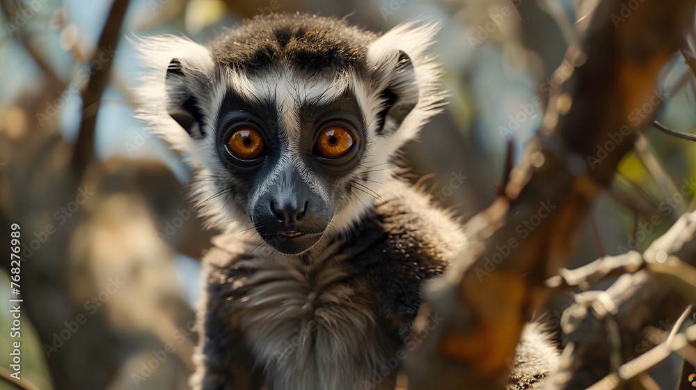 Naklejka premium Staring lemur