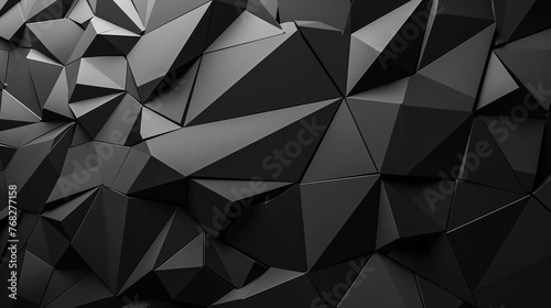 A black and white image of a wall with many triangles The image has a modern and abstract feel to it photo