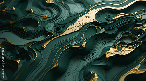 Emerald Dreams: Abstract Exploration, 3D Background