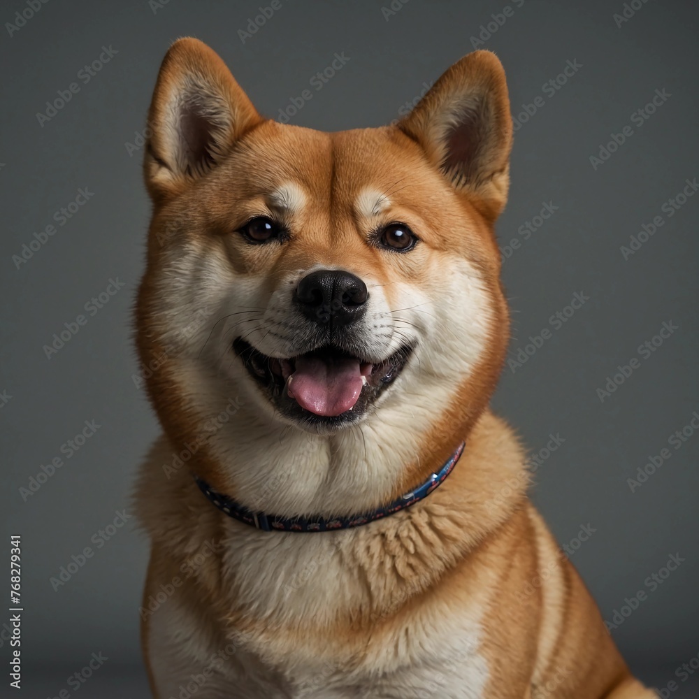 A photo of an amazingly cute, funny and charming Shiba Inu dog on a beautiful background. Generative AI