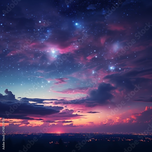 Sunset cloud and star