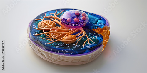 Visualizing Cellular Complexity: Detailed 3D Rendering of Human Cell Organelles photo