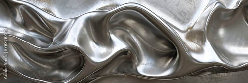 wavy silver aluminum sculpture background