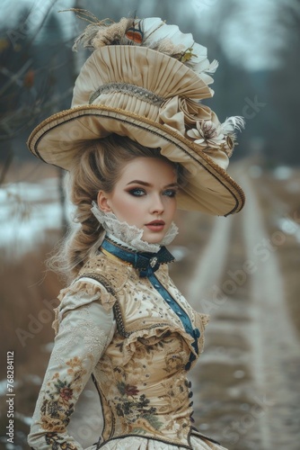 1800s fashion lifestyle, authentic setting and atmosphere, a glimpse into the elegance and grandeur of the past, timeless beauty and sophistication reimagined photo