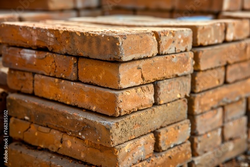 stacks of bricks in a warehouse