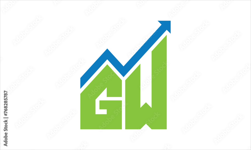 GW financial logo design vector template.