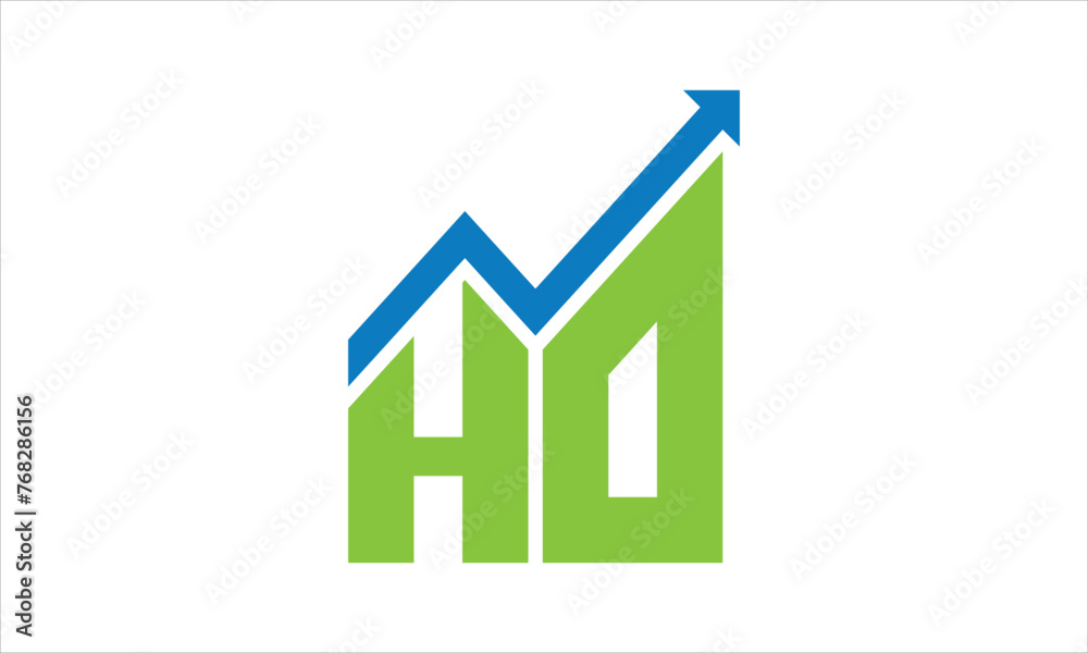 HO financial logo design vector template.