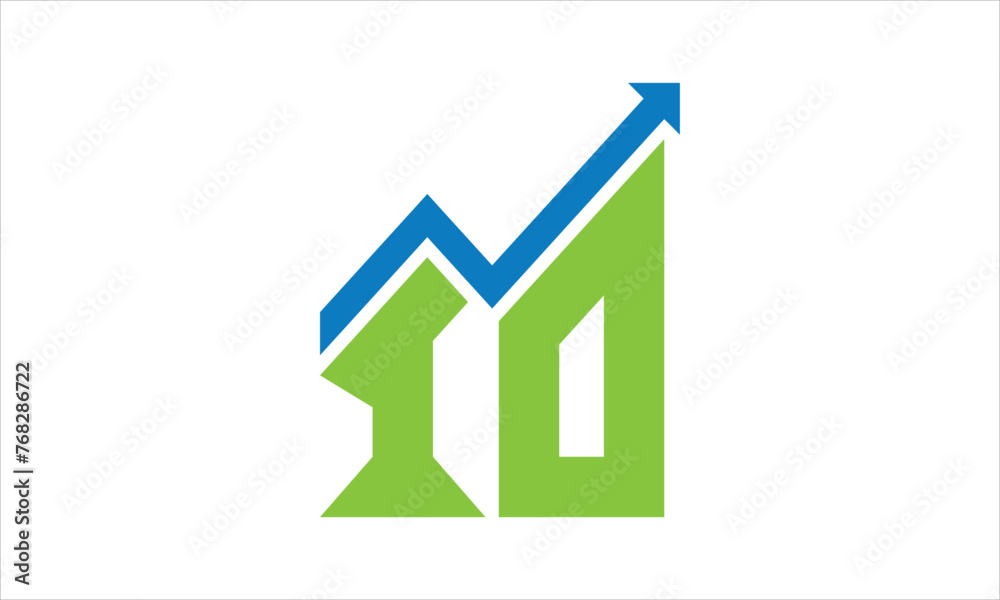IO financial logo design vector template.