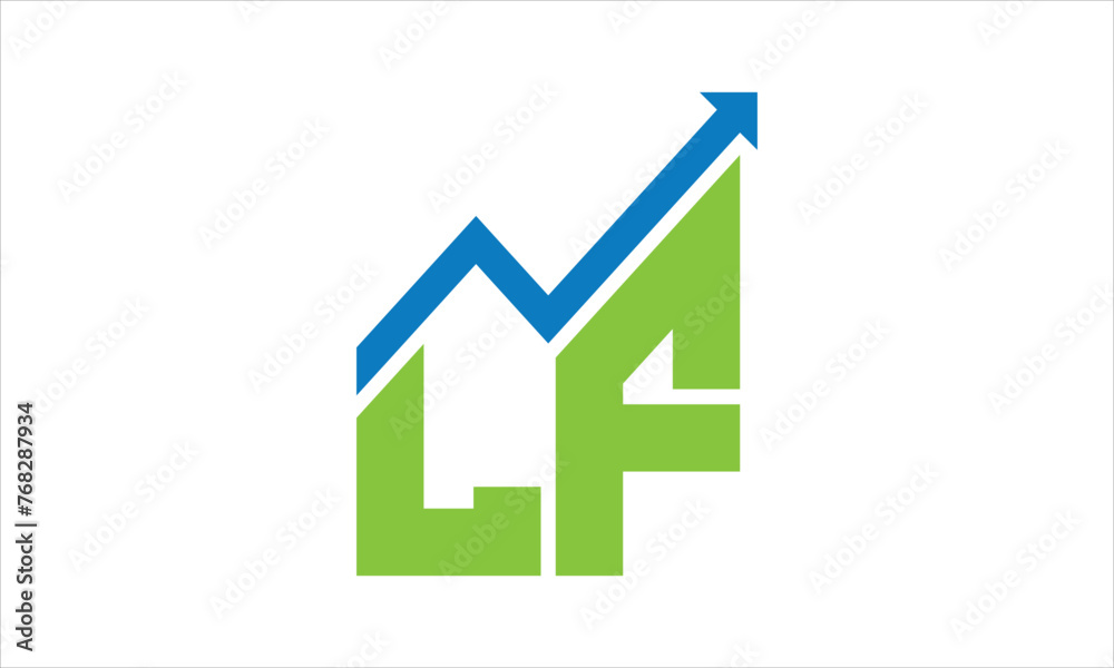 LF financial logo design vector template.