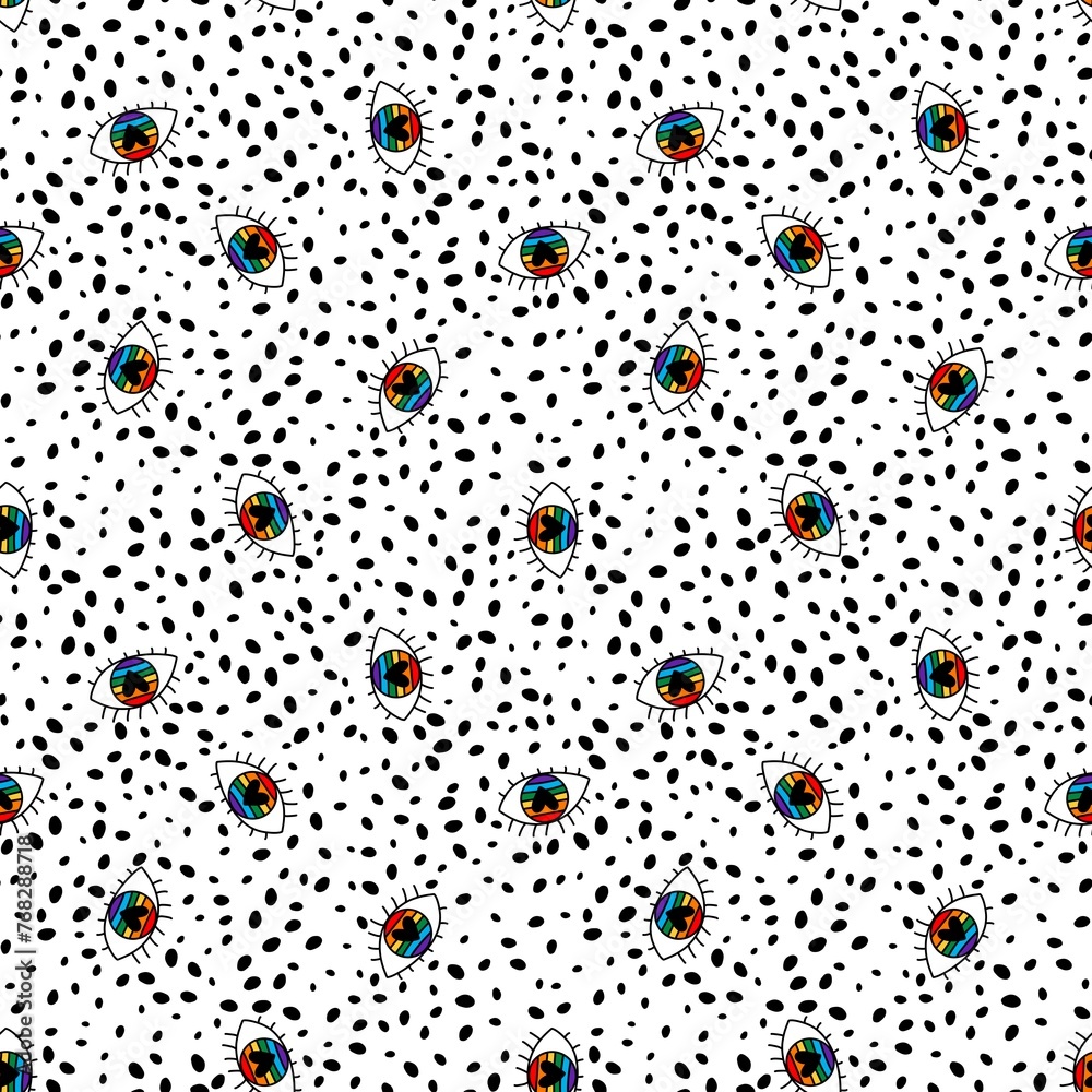 Lgbt rainbow eyes seamless pride pattern for wrapping paper and fabrics and summer print and party accessories Lgbt rainbow eyes seamless pride pattern for wrapping paper and fabrics and summer print and party accessories