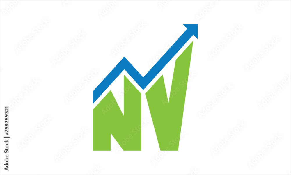 NV financial logo design vector template. NV financial logo design vector template.