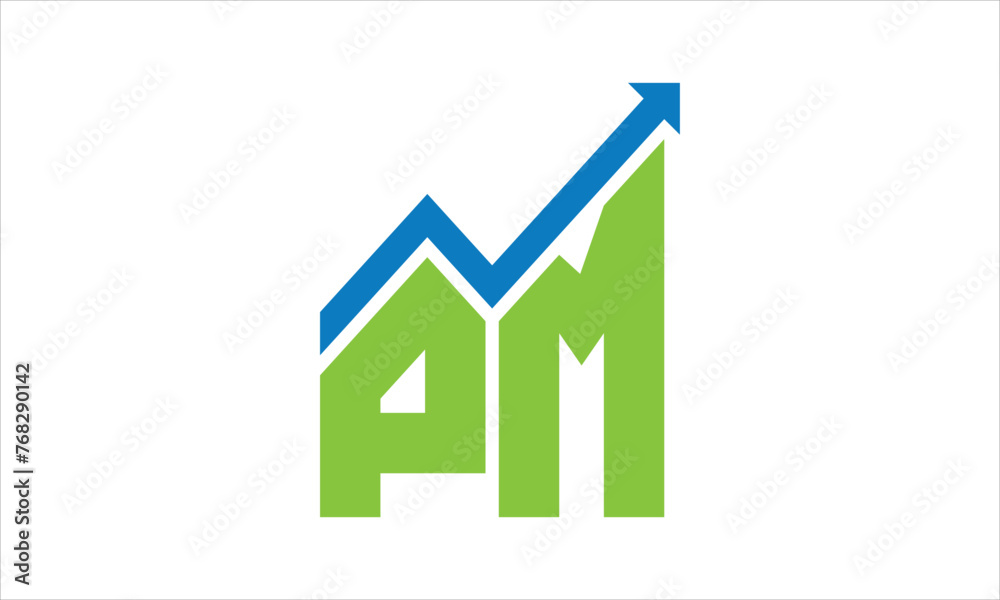 PM financial logo design vector template. PM financial logo design vector template.