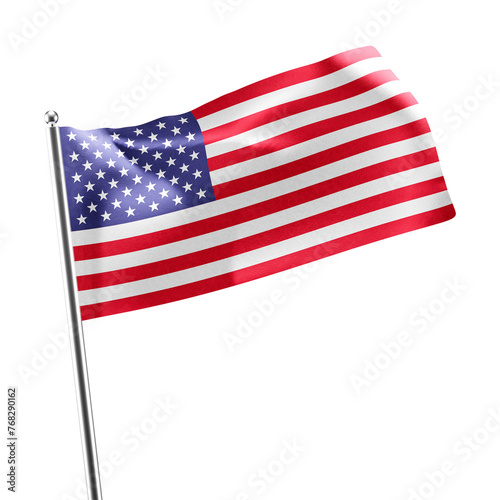 United states realistic 3d flag render