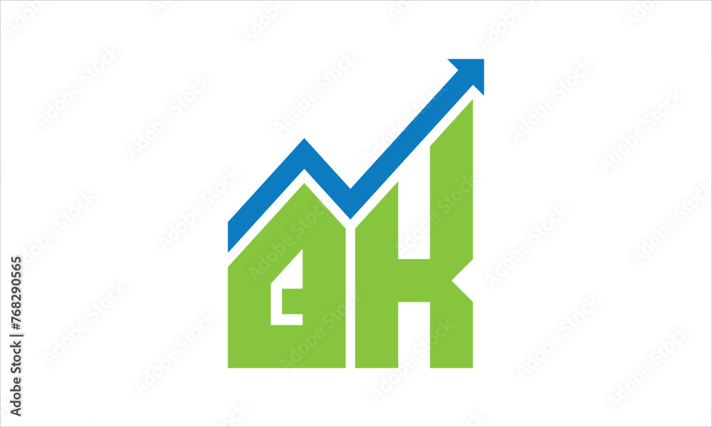 QK financial logo design vector template. QK financial logo design vector template.