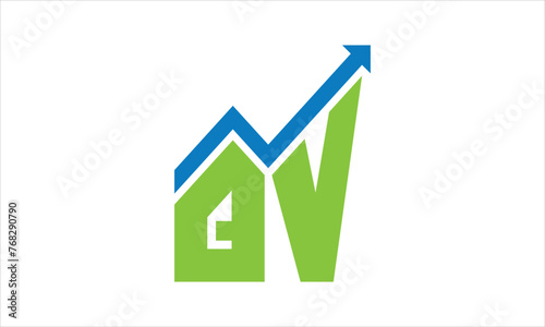 QV financial logo design vector template.