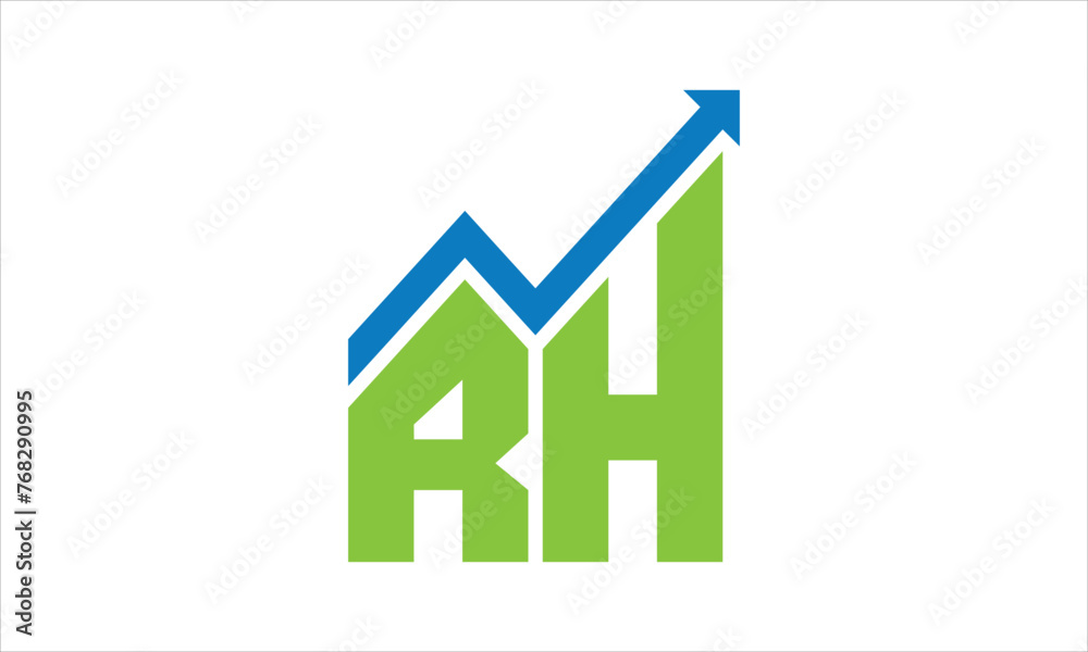 RH financial logo design vector template. RH financial logo design vector template.