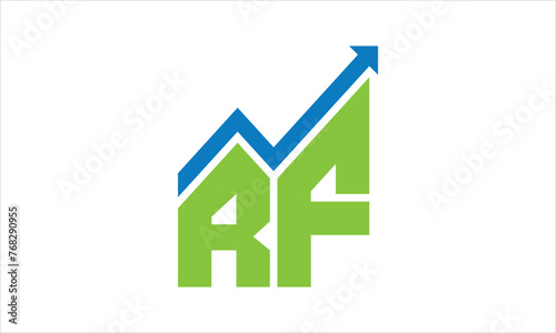 RF financial logo design vector template.