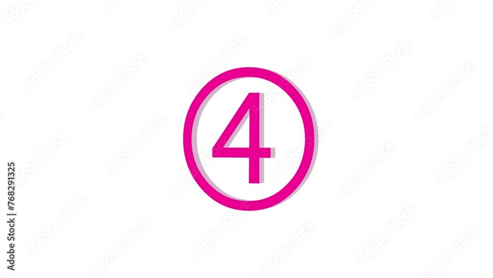 3d four logo icon loopable rotated pink color animation on white background 3d four logo icon loopable rotated pink color animation on white background
