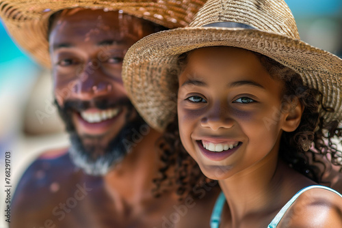 Happy Family on Summer Holiday Vacation on the Beach by the Ocean © Sage Studios