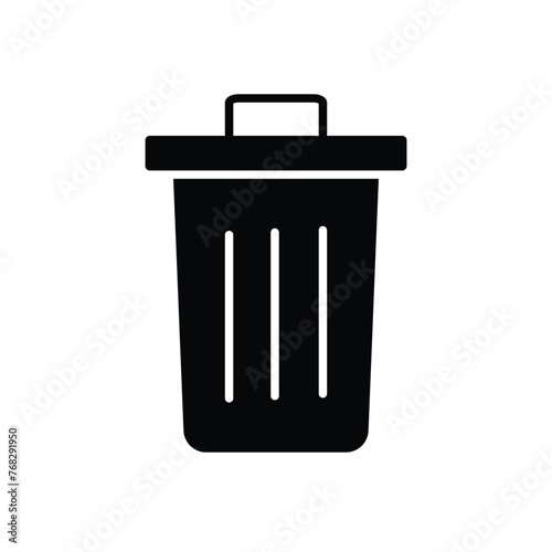 trash icon vector template design flat and simple