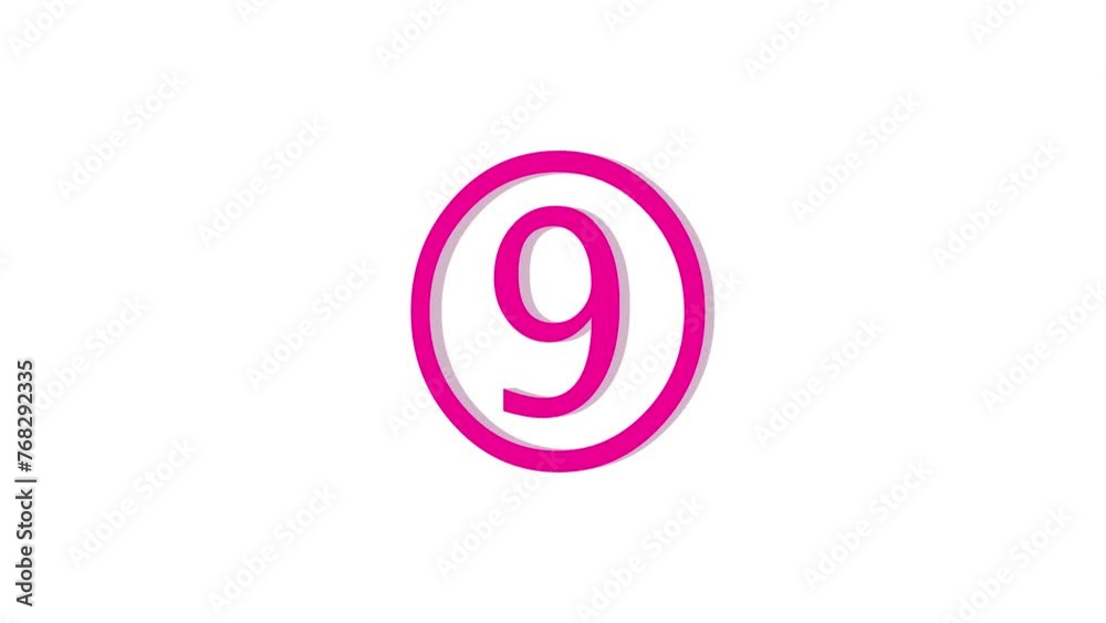 3d nine logo icon loopable rotated pink color animation on white background 3d nine logo icon loopable rotated pink color animation on white background