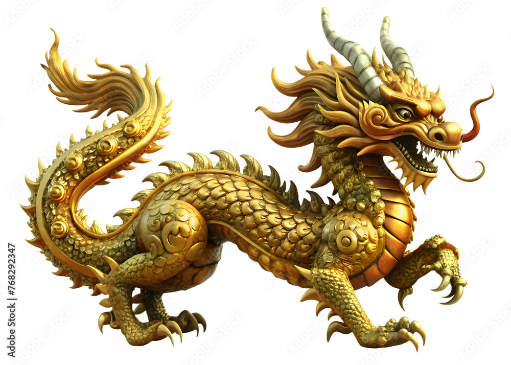 traditional  Chinese golden dragon