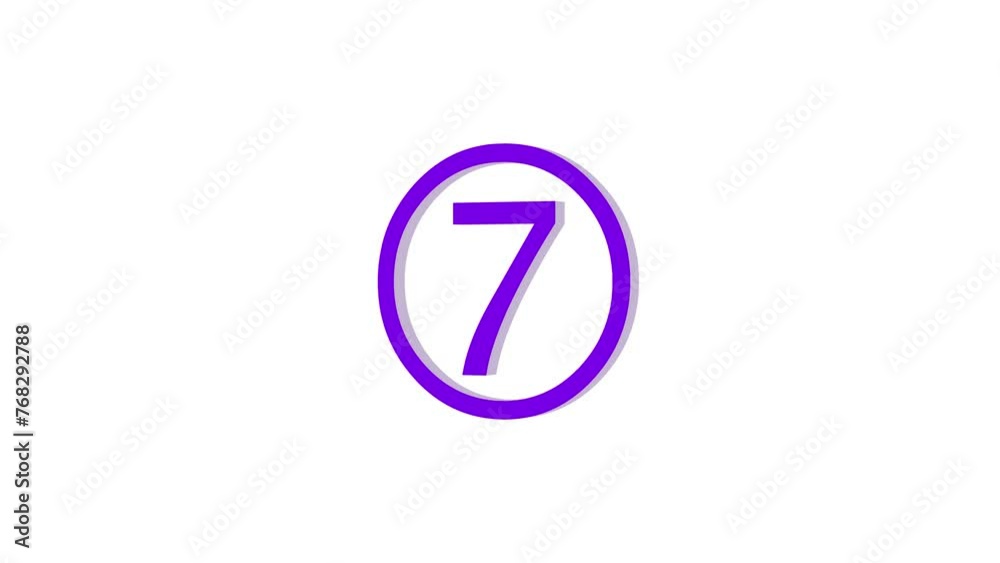 3d seven logo icon loopable rotated purple color animation on white background 3d seven logo icon loopable rotated purple color animation on white background