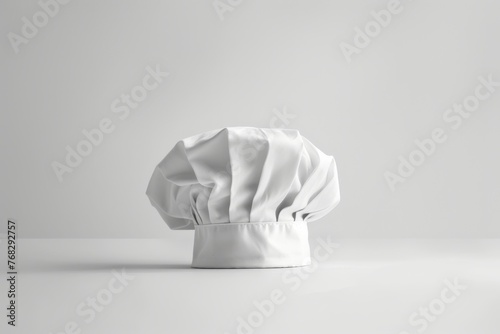 Frontal shot of a professional chef's hat symbolizing the art of cooking and kitchen leadership