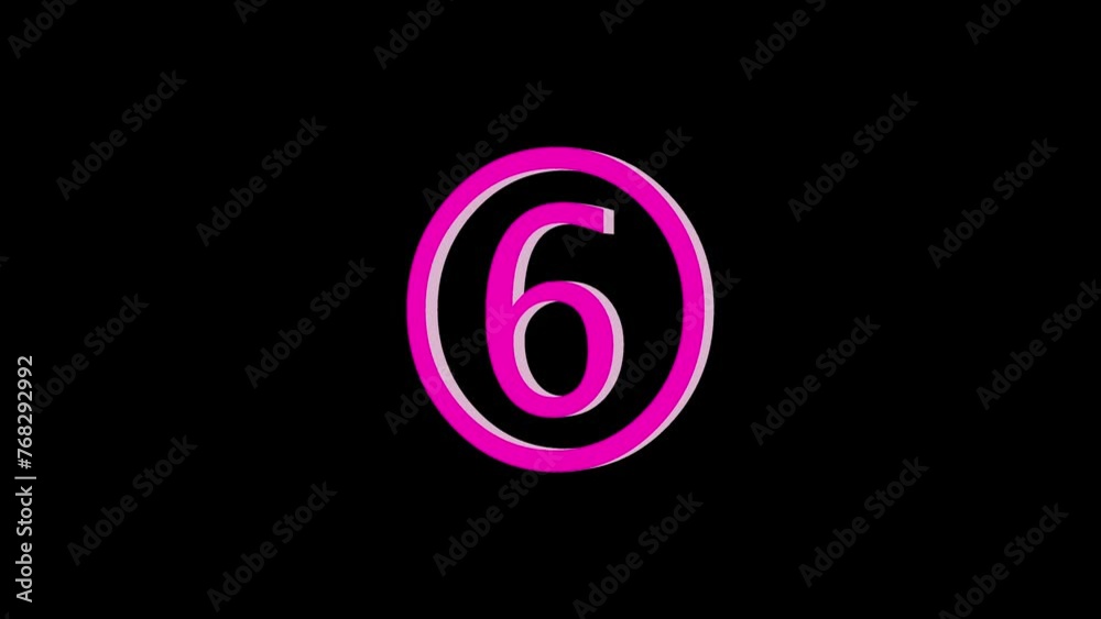 3d six logo icon loopable rotated pink color animation on black background 3d six logo icon loopable rotated pink color animation on black background